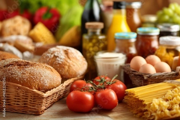 Fototapeta bread and tomatoes