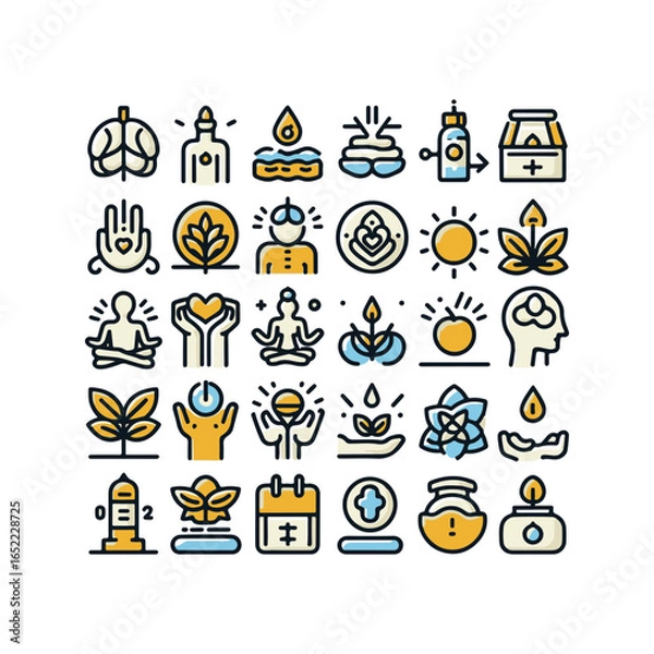 Fototapeta wellness Icons set
