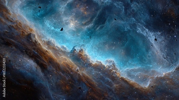 Fototapeta Realistic Galaxy and Nebula Space Background