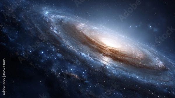 Fototapeta Photorealistic Outer Space with Stars and Nebula