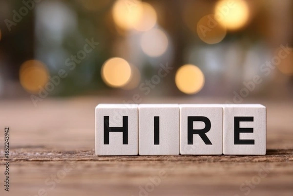 Fototapeta white blocks spell hire