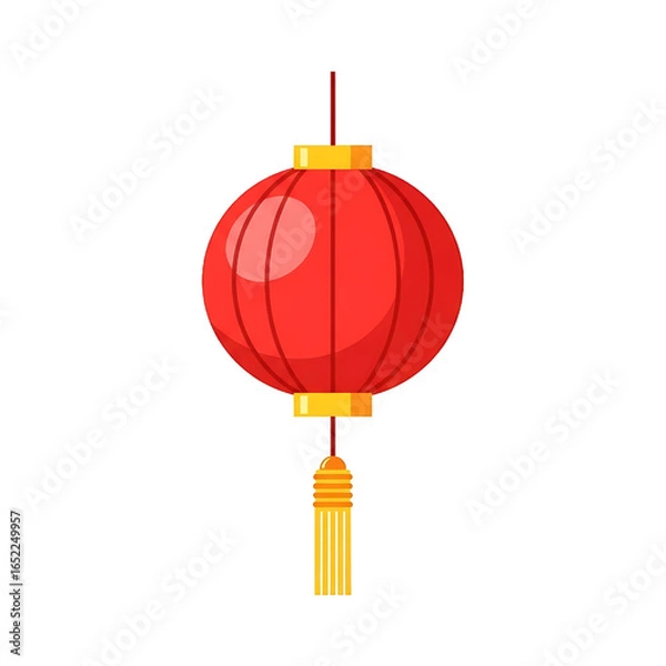 Fototapeta Red Chinese Lantern Illustration Isolated on White Background for Celebration