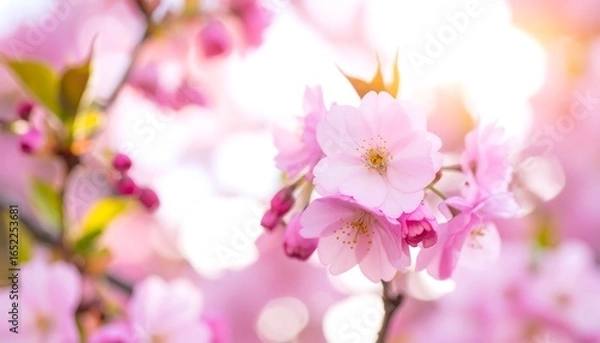 Obraz Delicate pink cherry blossoms in soft focus