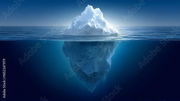 Fototapeta Iceberg with hidden portion underwater.