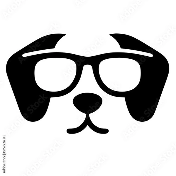 Obraz Dog glasses silhouette