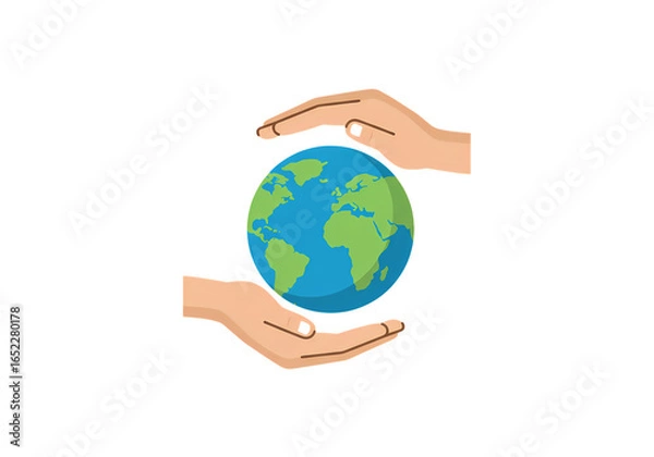 Fototapeta Protecting Our Planet: A Visual Representation of Global Care isolated on transparent background