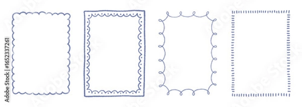 Obraz 手描きの長方形フレーム、囲み罫
