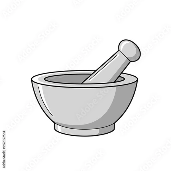 Fototapeta Vector illustration of a mortar, isolate on white background