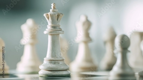 Fototapeta Chess, the concept map of the king on the chessboard