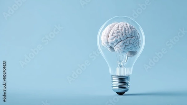 Fototapeta Creative light bulb from the source of wisdom