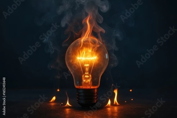 Fototapeta A Bulb Ablaze with Flames