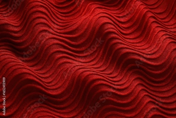 Fototapeta A Textured Canvas of Waves in Crimson