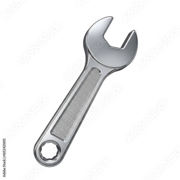 Obraz Chrome wrench isolated on a white background.