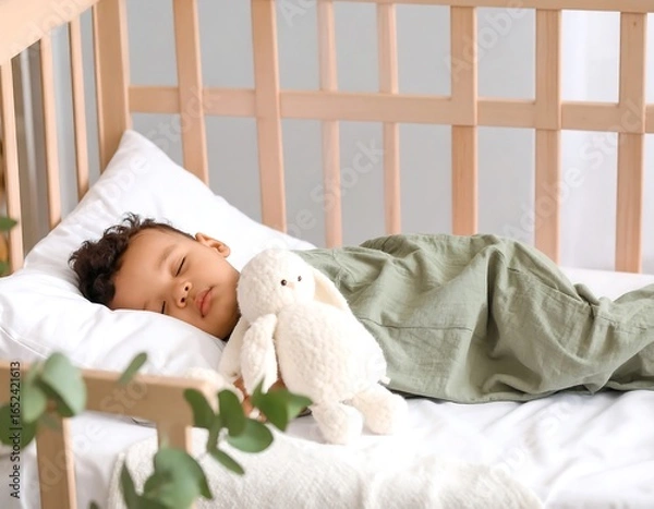 Obraz A sleeping child in a crib