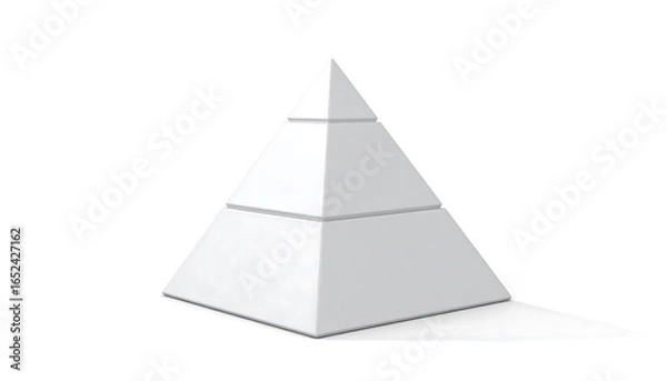 Obraz Simple white pyramid on white background