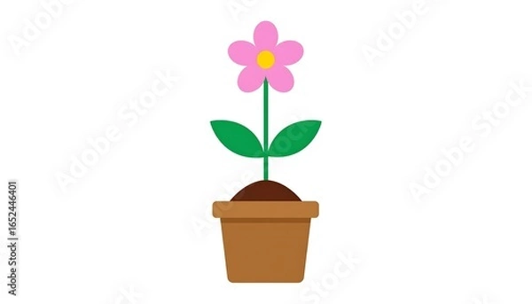 Obraz Simple potted flower illustration