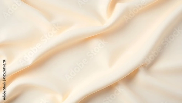 Fototapeta Soft cream fabric with delicate folds and subtle shadows, creating a serene and minimalist aesthetic.