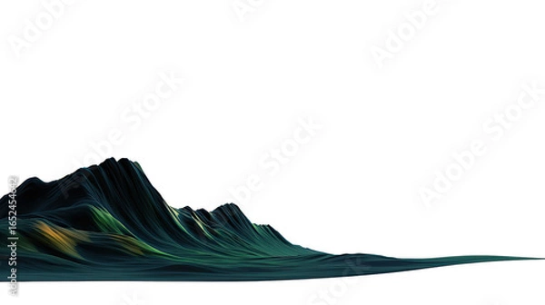 Fototapeta Abstract Terrain: A stylized rendering of a mountain range, showcasing unique textures and vibrant colors, against a clean backdrop, symbolizing nature's grandeur and artistic interpretation.