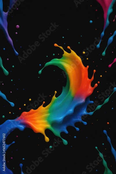 Obraz Milk splash wave, vertical 9:16, isolated