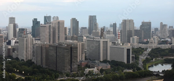 Fototapeta 日本の東京都市風景（霞が関の官庁街やビル群を望む）