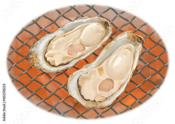 Obraz 冬が旬！リアルな焼き牡蠣炭火焼