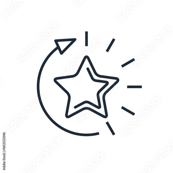 Obraz New priority. Important work, task.Vector linear icon isolated on white background.