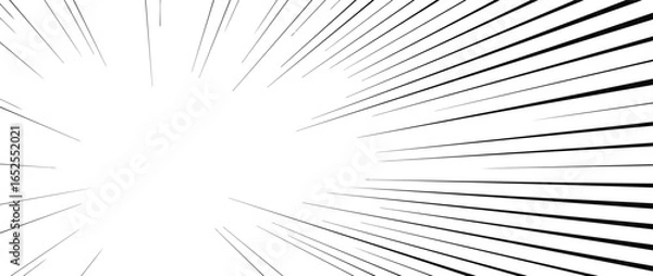 Fototapeta Comic Speedlines Vector Set – Dynamic Motion Lines for Manga, Action Scenes & Explosive Effects
