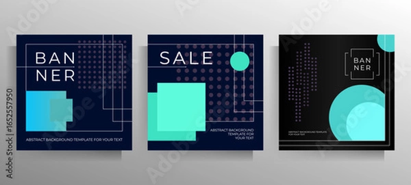 Fototapeta Cover design for brochure, booklet, book, poster, flyer. Set of vector geometric patterns. 