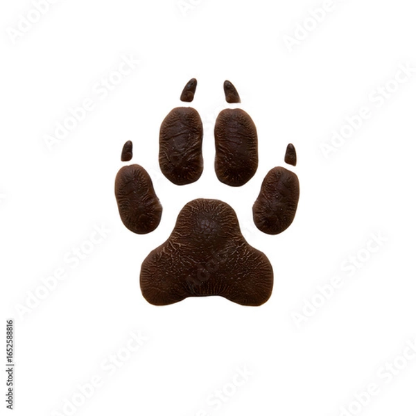Fototapeta Big Cat Paw Print: Close-Up Texture & Design Element