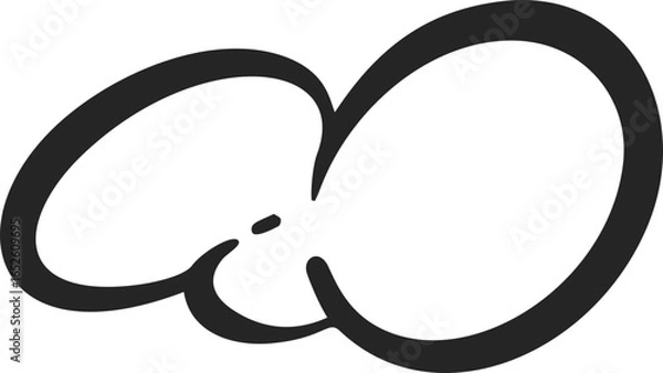 Obraz Soap foam with bubbles. Bath suds outline illustration. Abstract funky playful design element. Shampoo fizzy cloud