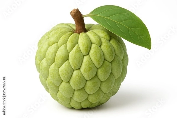 Fototapeta Fresh Custard Apple Displayed Against a White Backdrop