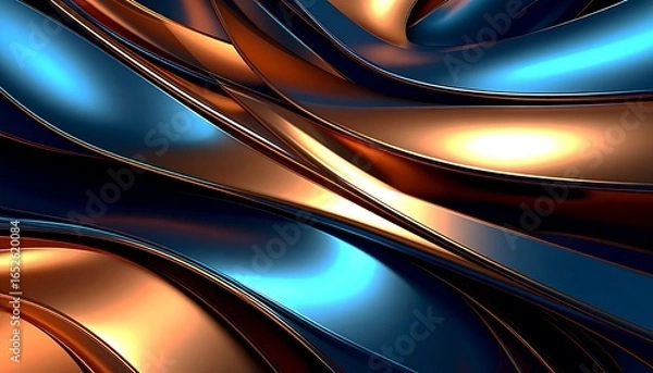 Fototapeta Abstract metallic curves