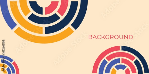 Fototapeta Background design with abstract circle pattern, abstract circle pattern with retro color