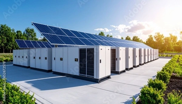 Obraz Solar Battery Array Sustainable Energy Storage Solution for Homes