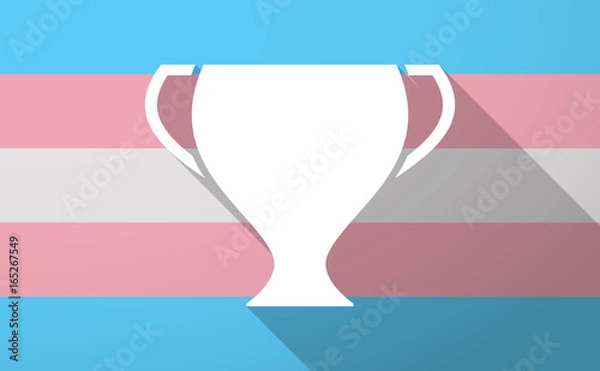 Obraz Long shadow  trans gender flag with a cup