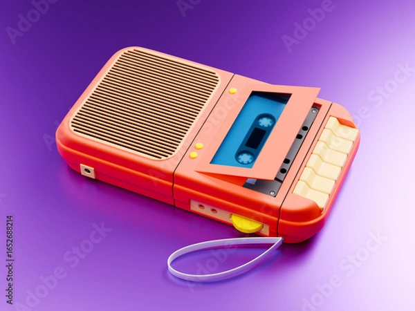 Fototapeta cassette retro recorder bright