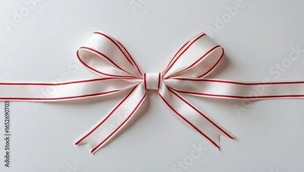 Fototapeta Single ribbon on a plain white surface