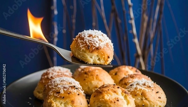 Obraz Small, golden buns with topping