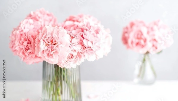 Obraz Delicate pink hydrangeas in a vase