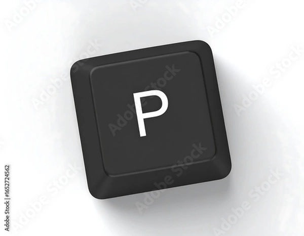 Fototapeta Isolated keyboard key with the letter P representing technology and computing