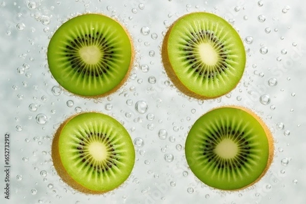 Fototapeta Water Filled with Kiwi Bubbles