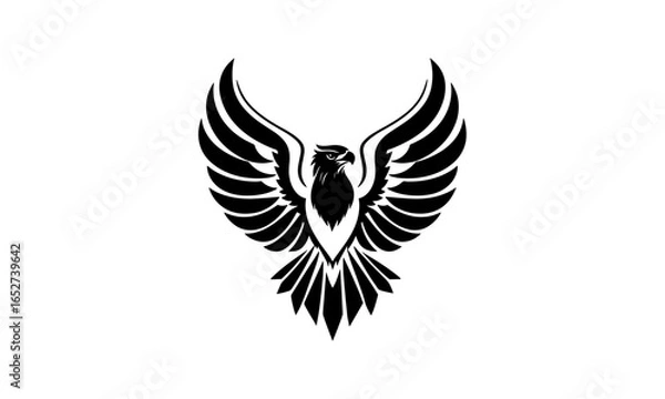 Obraz Vector eagle silhouette. Eagle wings icon. Simple eagle logo.