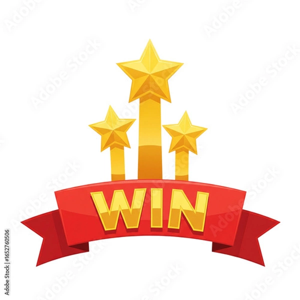 Obraz Win badge isolated on transparent background