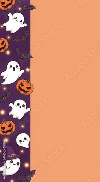 Fototapeta Cute ghost border design