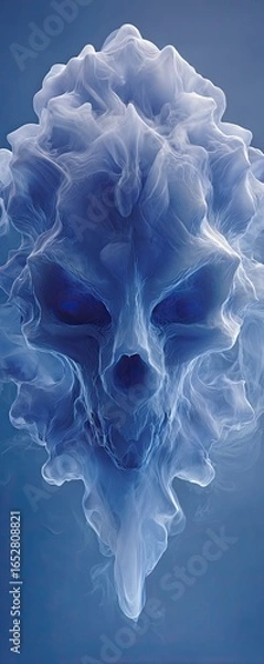 Fototapeta Abstract icy skull-shaped cloud
