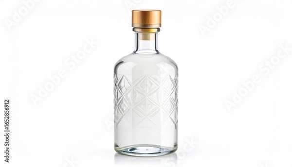 Fototapeta Elegant Bottle of Vodka with Golden Cap Showcasing Crystal Clarity and Refined Sophistication