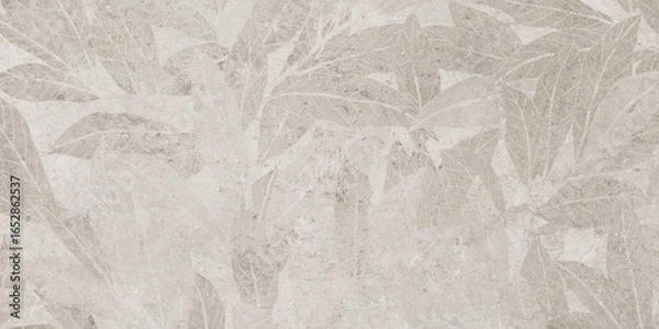 Fototapeta stone texture with subtle leaf pattern creating natural botanical abstract background.