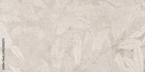 Fototapeta stone texture with subtle leaf pattern creating natural botanical abstract background.