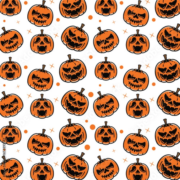 Obraz halloween pumpkins seamless pattern
