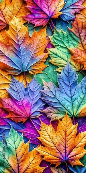 Obraz Vibrant Multicolor Autumn Leaves Texture